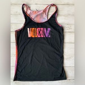 Volcom Stone Hawaii Tank Top Racer Back women’s XS Lycra Spandex Stretch Black